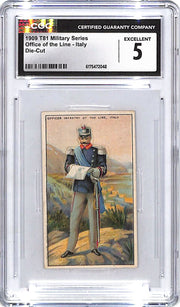 1909 T81 Military Series Office of the Line Italy Die Cut CGC 5