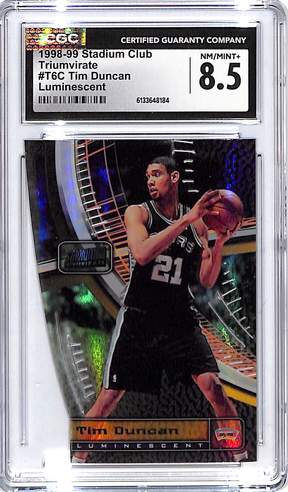 1998-99 Stadium Club Tim Duncan Triumvirate Luminescent CGC 8.5 Spurs