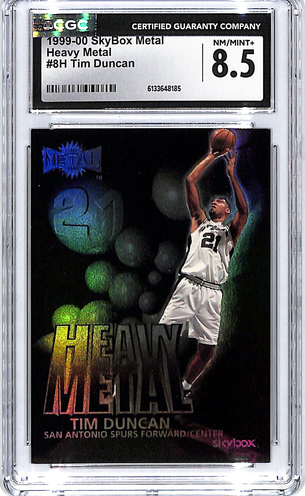 1999-00 Skybox Metal Tim Duncan Heavy Metal CGC 8.5 Spurs