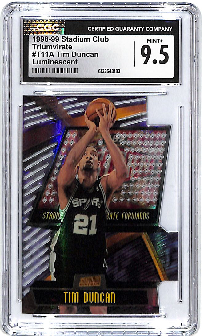 1998-99 Stadium Club Tim Duncan Triumvirate Luminescent CGC 9.5 Spurs