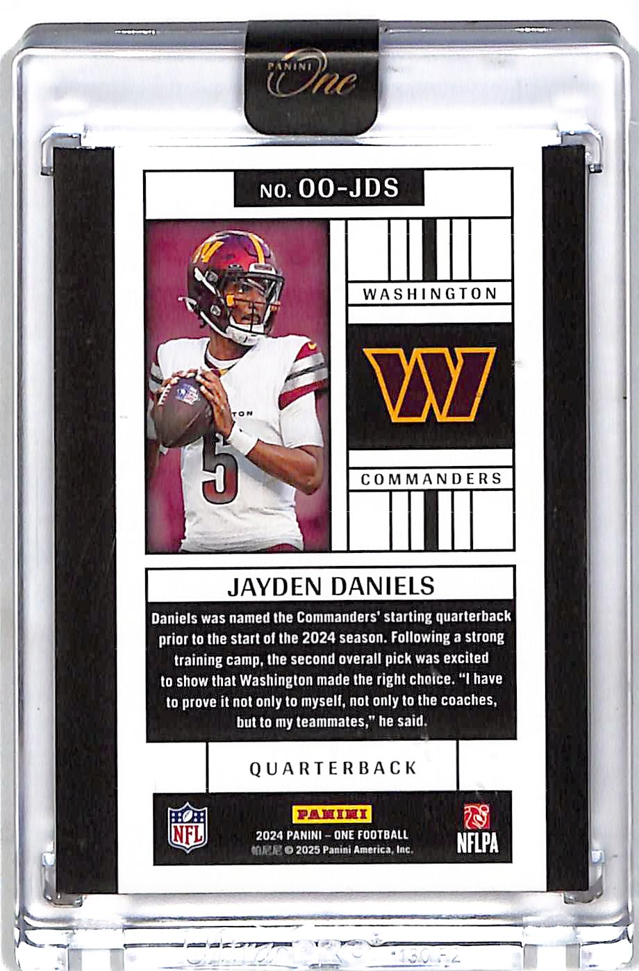 2024 Panini One Jayden Daniels Originals Rookie RC Commanders