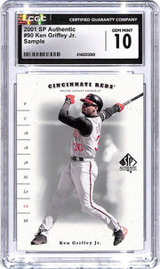 2001 SP Authentic Ken Griffey Jr Sample CGC 10 Reds