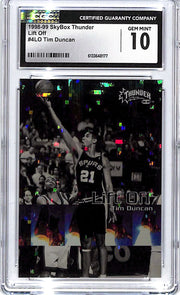 1998-99 Skybox Thunder Tim Duncan Lift Off CGC 10 Spurs