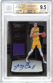 2017-18 Select Lonzo Ball Rookie Jersey Auto Autograph RC BGS 9.5 Lakers /199