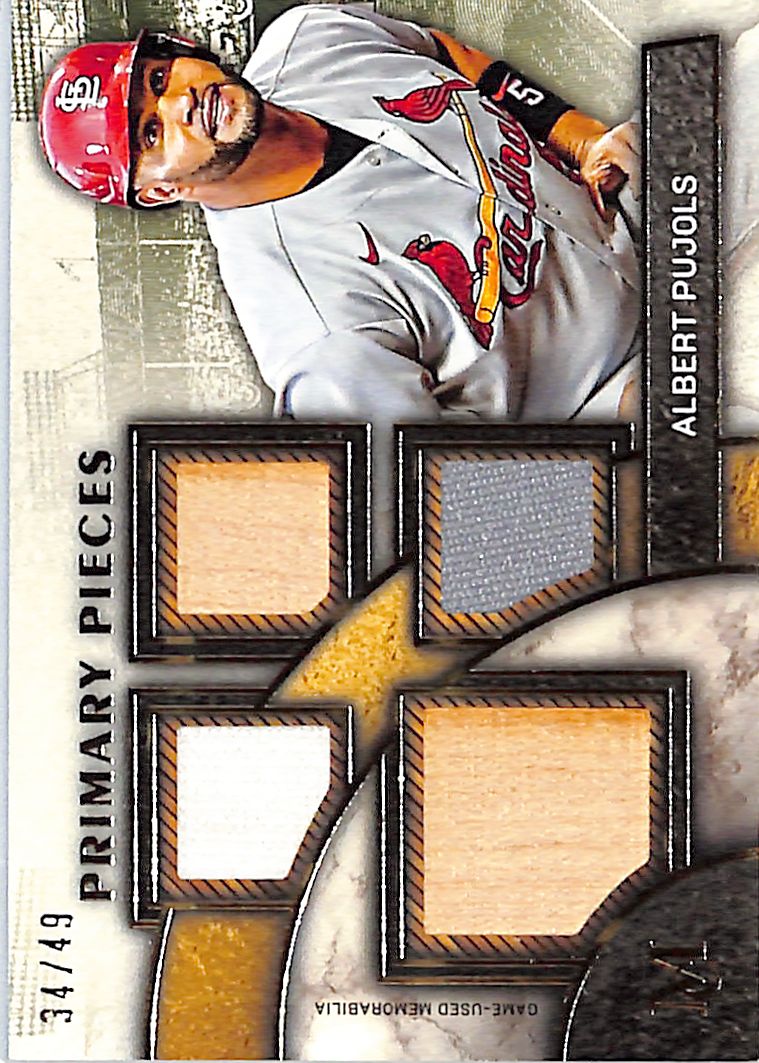 2025 Topps Museum Collection Albert Pujols Primary Pieces Jersey Patch Bat Relic /49 Cardinals