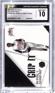 2001 Fleer Premium Ken Griffey Jr Sean Casey Grip It Rip It CGC 10 Reds