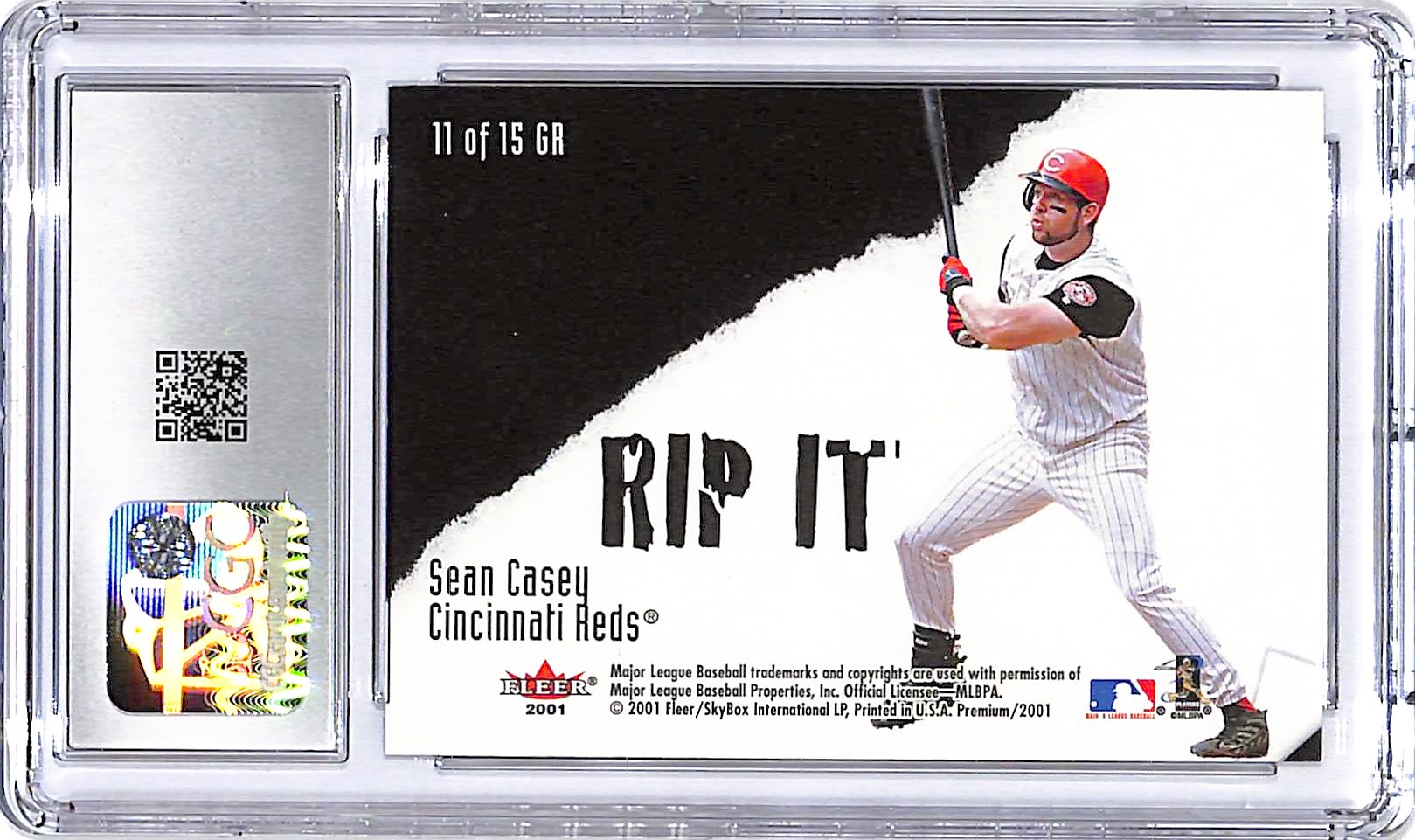 2001 Fleer Premium Ken Griffey Jr Sean Casey Grip It Rip It CGC 10 Reds