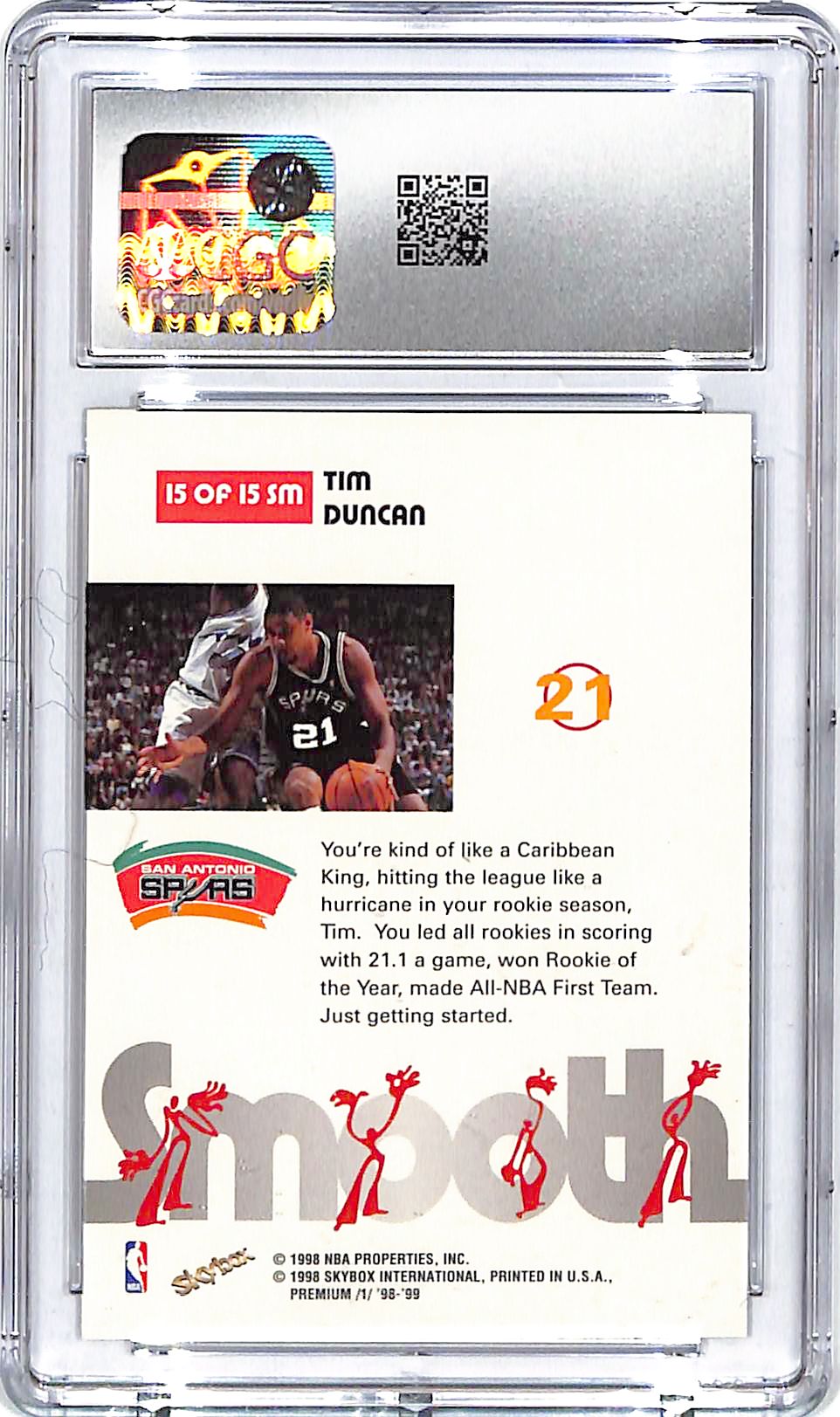 1998-99 Skybox Premium Tim Duncan Smooth CGC 9.5 Spurs