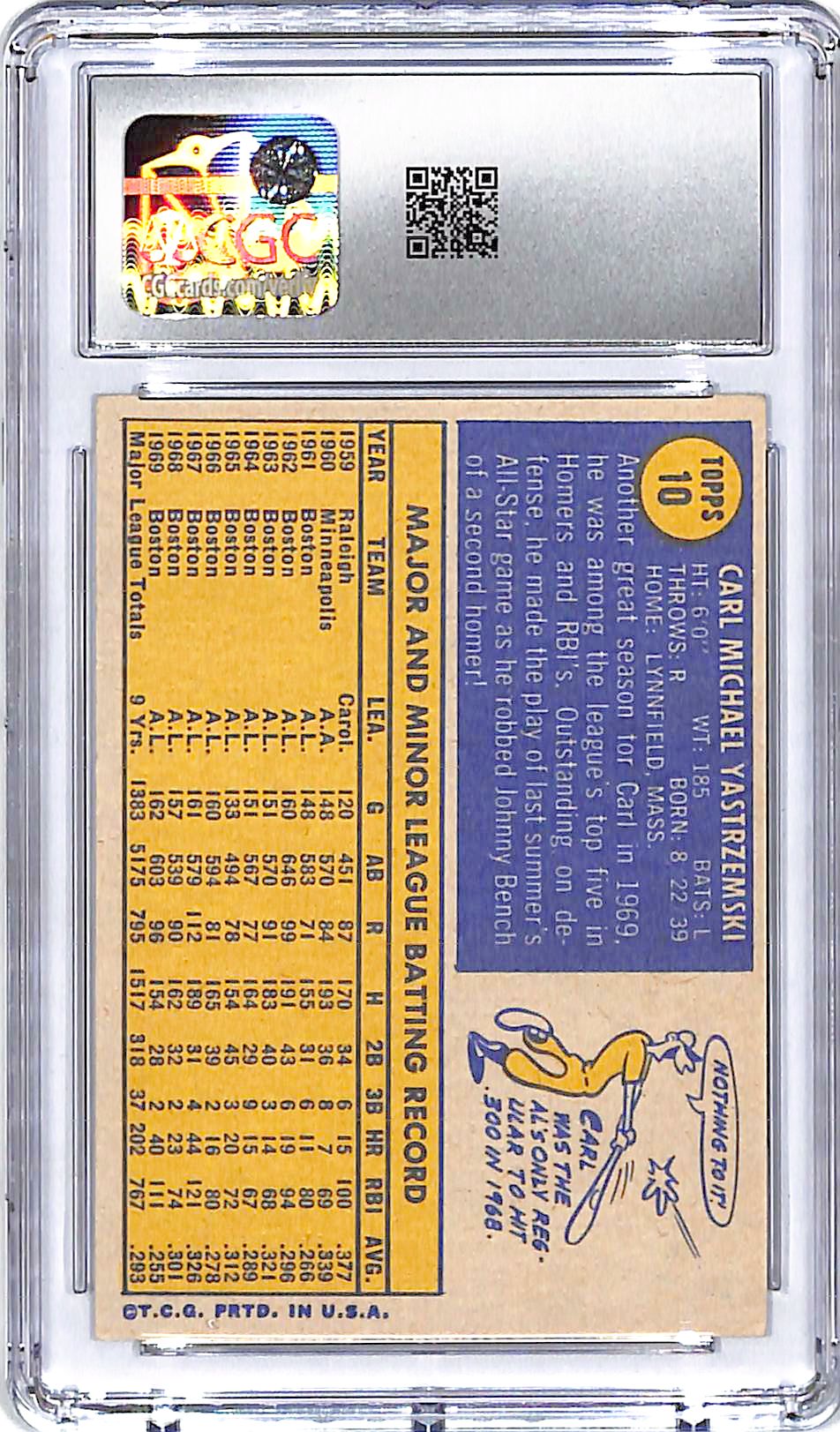 1970 Topps Carl Yastrzemski #10 CGC 7 Red Sox