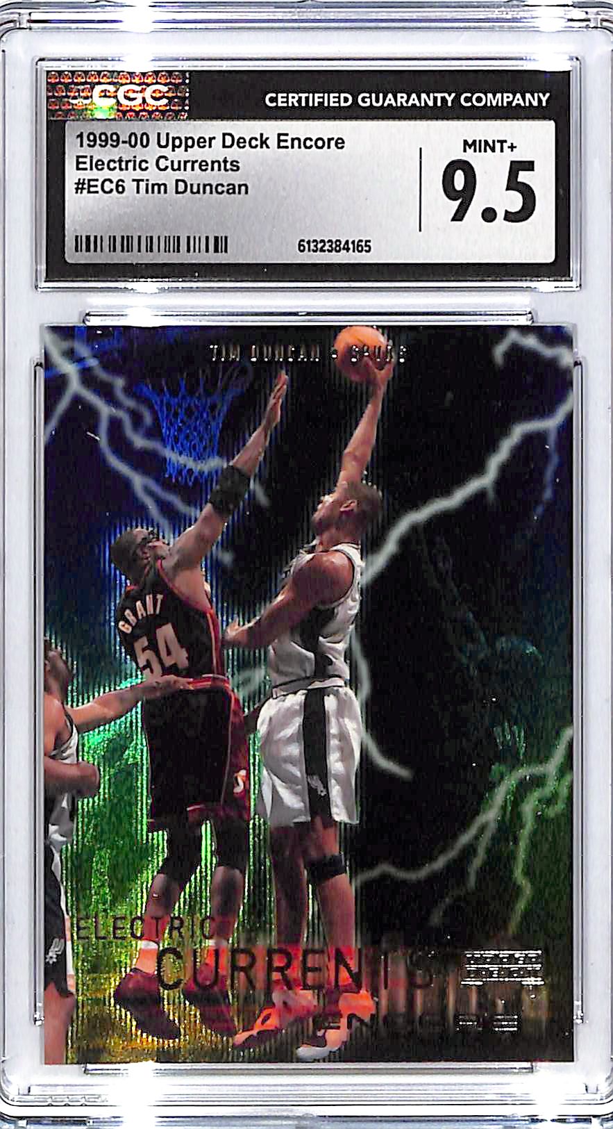 1999-00 Upper Deck Encore Tim Duncan Electric Currents CGC 9.5 Spurs
