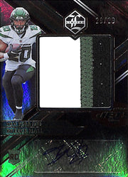 2022 Limited Breece Hall Auto Autograph Rookie RC Patch Jersey /29 Jets