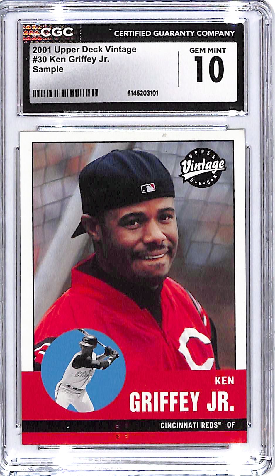 2001 Upper Deck Vintage Ken Griffey Jr Sample CGC 10 Reds