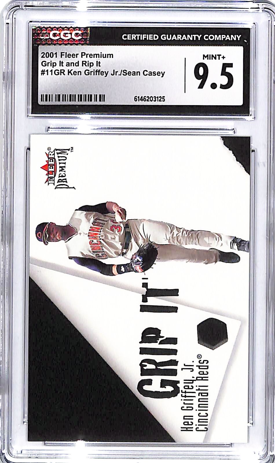 2001 Fleer Platinum Ken Griffey Jr Sean Casey Grip It and Rip It CGC 9.5 Reds