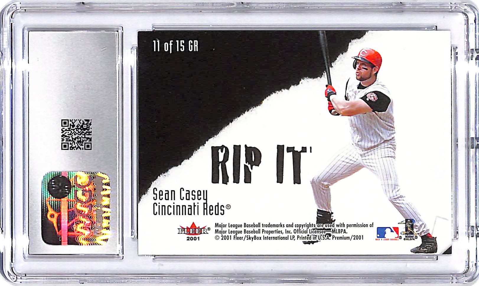2001 Fleer Platinum Ken Griffey Jr Sean Casey Grip It and Rip It CGC 9.5 Reds