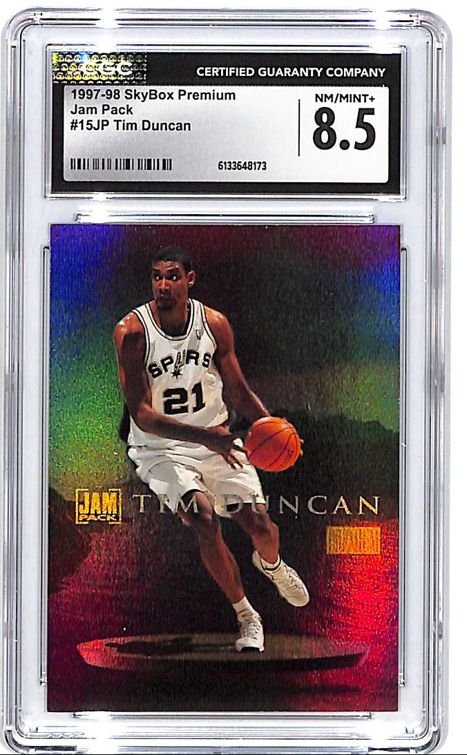 1997-98 Skybox Premium Tim Duncan Jam Pack Rookie RC CGC 8.5 Spurs