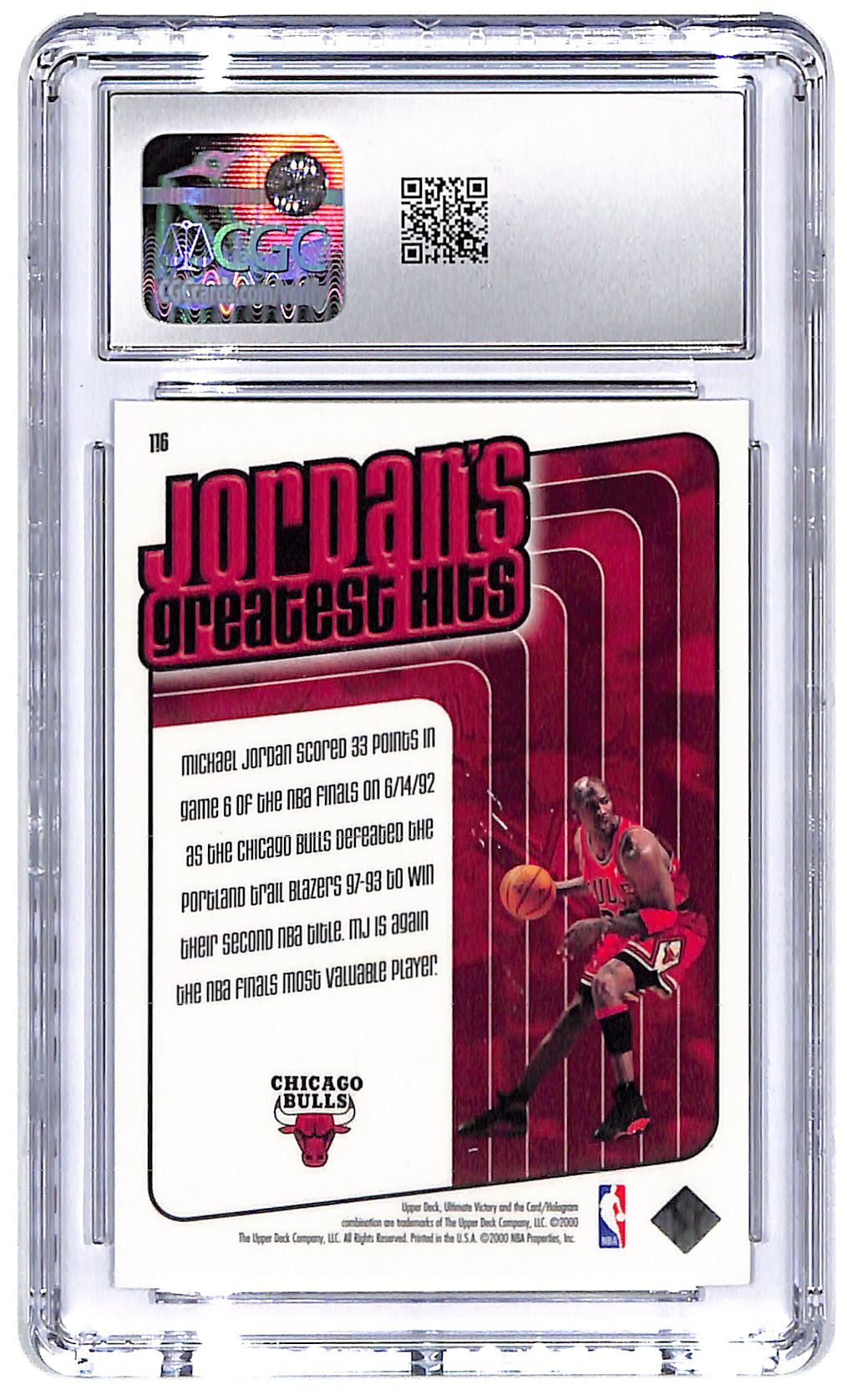1999-00 Michael Jordan Upper Deck Ultimate Victory #116 CGC Mint 9