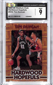 1997-98 Stadium Club Tim Duncan Hardwood Hopefuls Rookie RC CGC 9 Spurs