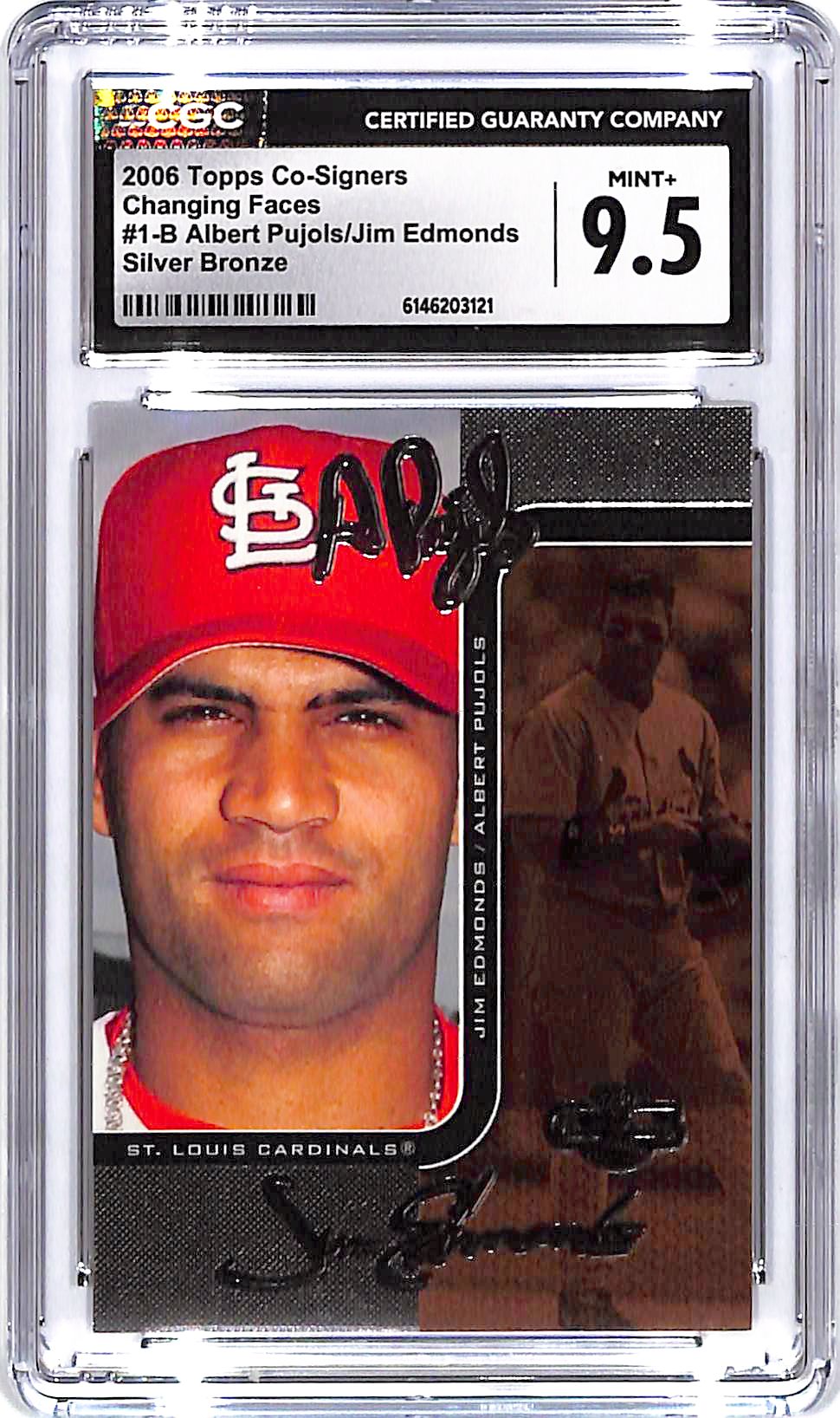 2006 Topps Co-Signers Albert Pujols Jim Edmonds Changing Faces Silver Bronze /125 CGC 9.5