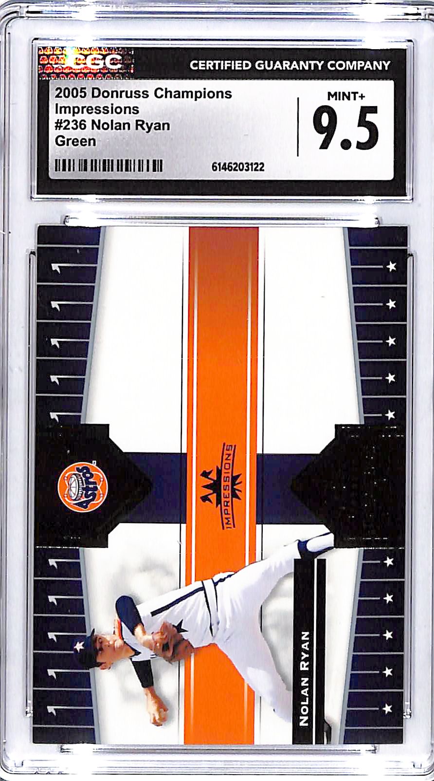 2005 Donruss Champions Nolan Ryan Impressions Green /25 CGC 9.5 Astros