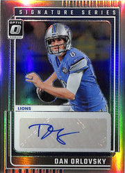 2025 Donruss Optic Dan Orlovsky Auto Autograph Signature Series Lions