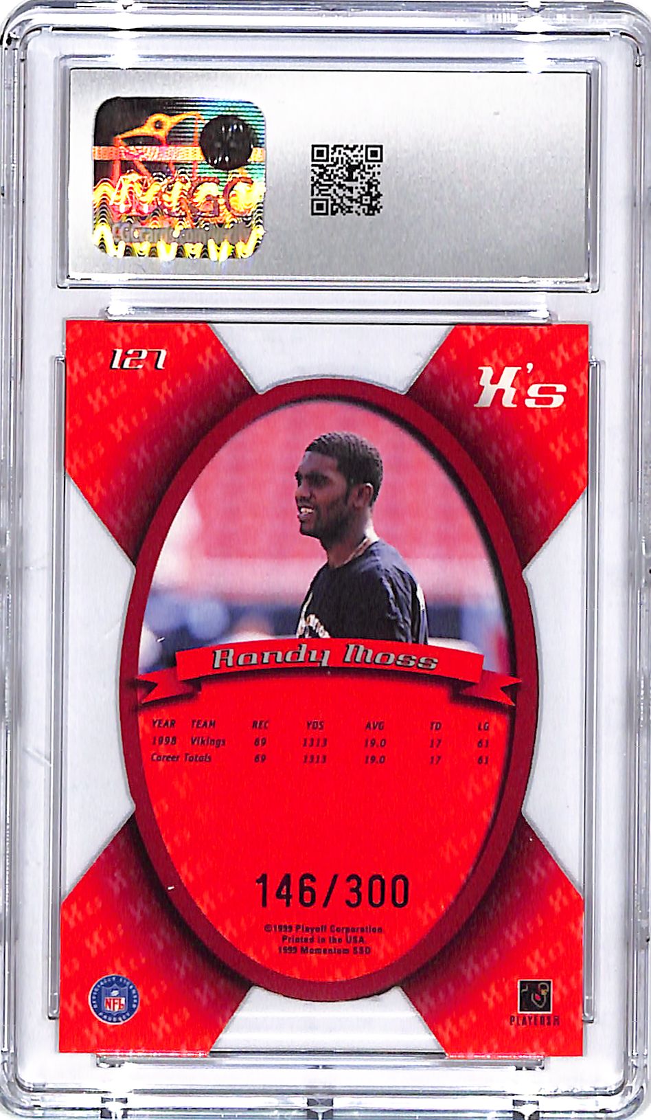 1999 Playoff Momentum SSD Randy Moss Xs /300 CGC 10 Vikings