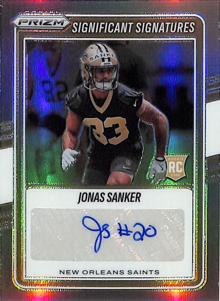 2025 Prizm Jonas Sanker Auto Autograph Significant Signatures Silver Rookie RC Saints
