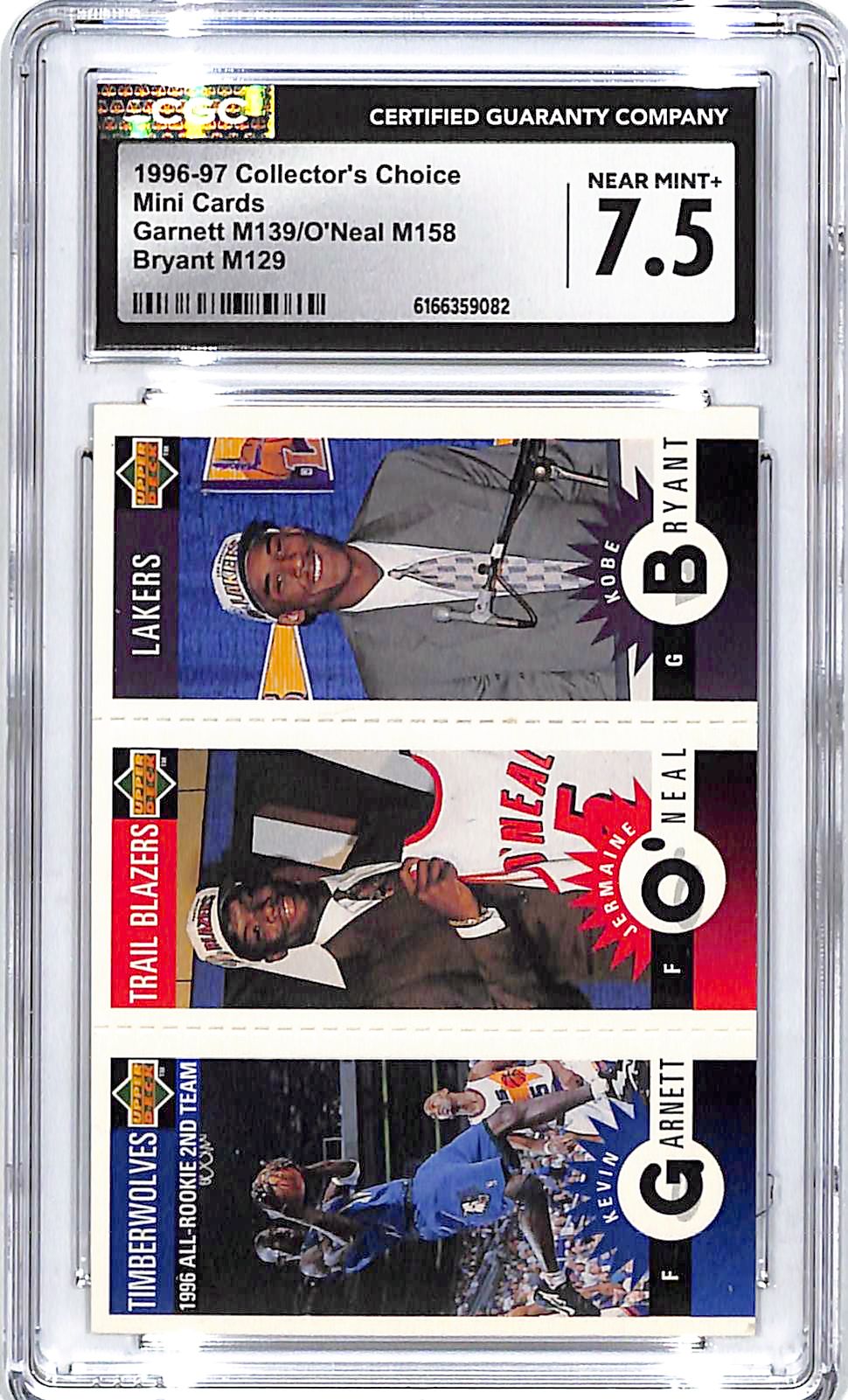 1996-97 Collectors Choice Kobe Bryant Kevin Garnett O'Neal Mini Cards Rookie RC CGC 7.5