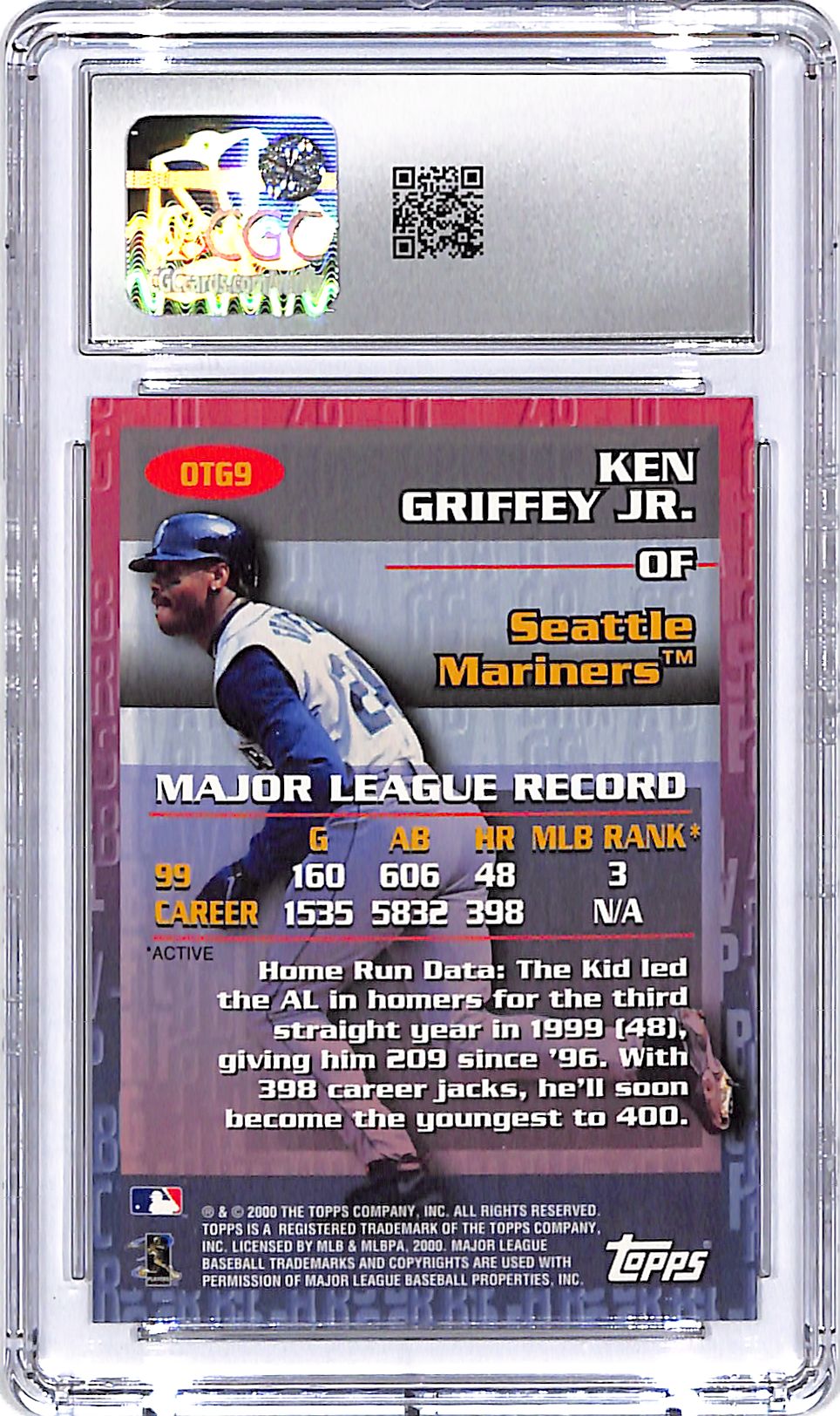 2000 Topps Ken Griffey Jr Own The Game CGC 10 Mariners