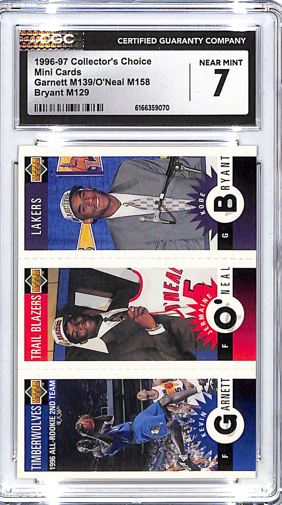 1996-97 Collectors Choice Kobe Bryant Kevin Garnett O'Neal Mini Cards Rookie RC CGC 7
