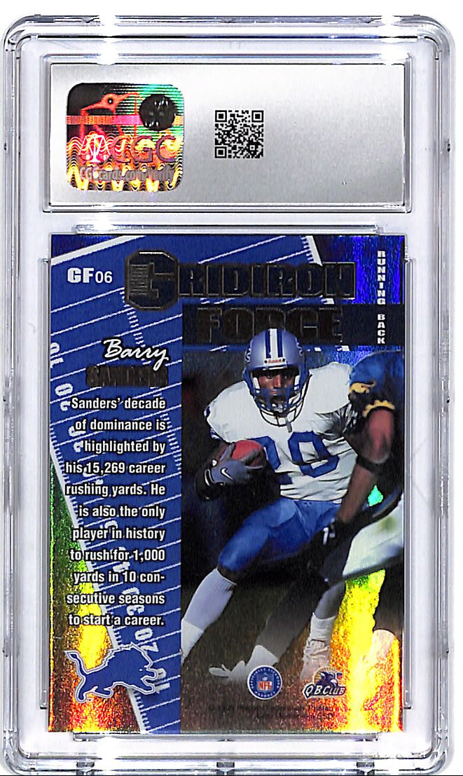 1999 Playoff Momentum SSD Barry Sanders Gridiron Force CGC 10 Lions