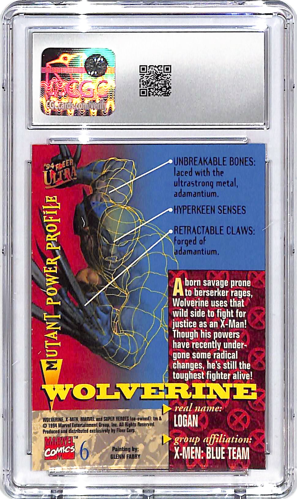 1994 Fleer Ultra X-Men Wolverine #6 CGC 10