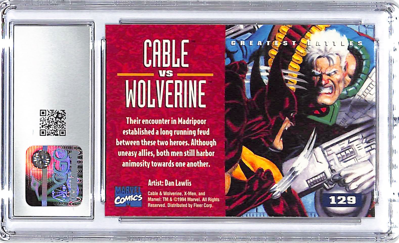 1994 Cable Vs Wolverine Fleer Ultra X-Men '95 #129 CGC Gem Mint 10