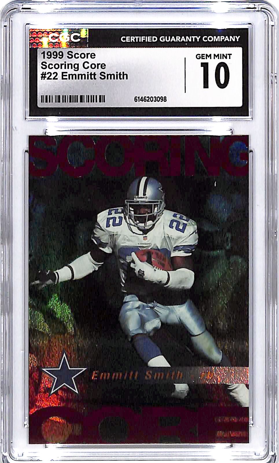 1999 Score Emmitt Smith Scoring Core #22 CGC 10 Cowboys