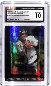 1999 Playoff Contenders SSD John Elway Terrell Davis Touchdown Tandems CGC 10 Broncos