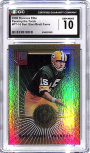 2000 Donruss Elite Bart Starr Brett Favre Passing the Torch /500 CGC 10 Packers