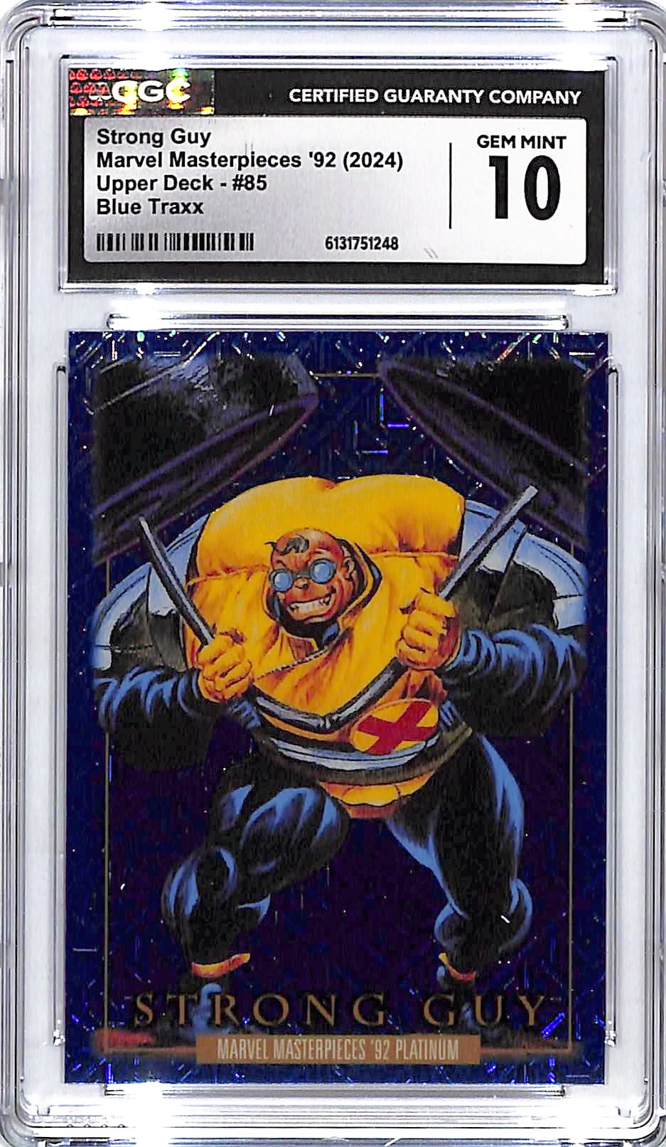 2024 Upper Deck Marvel Masterpieces 92 Strong Guy Blue Traxx CGC 10