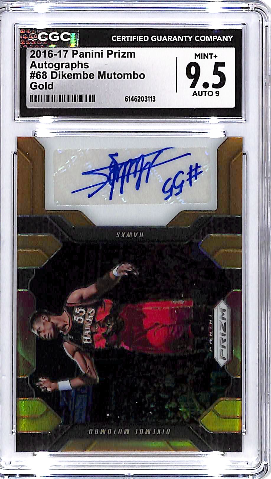 2016-17 Prizm Dikembe Mutombo Auto Autograph Gold /10 CGC 9.5 Heat
