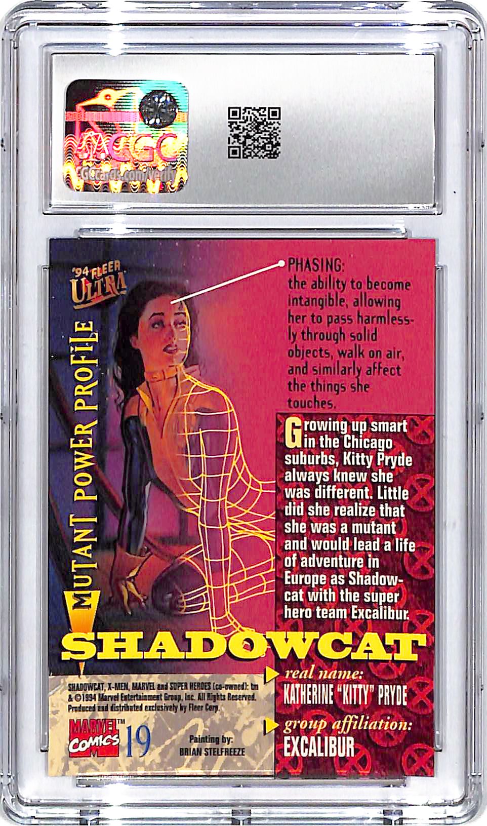 1994 Fleer Ultra X-Men Shadowcat #19 CGC 10