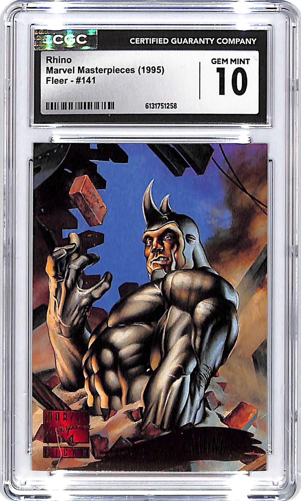 1995 Fleer Marvel Masterpieces Rhino #141 CGC 10