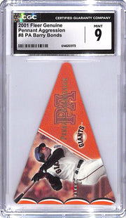 2001 Fleer Genuine Barry Bonds Pennant Aggression CGC 9 Giants
