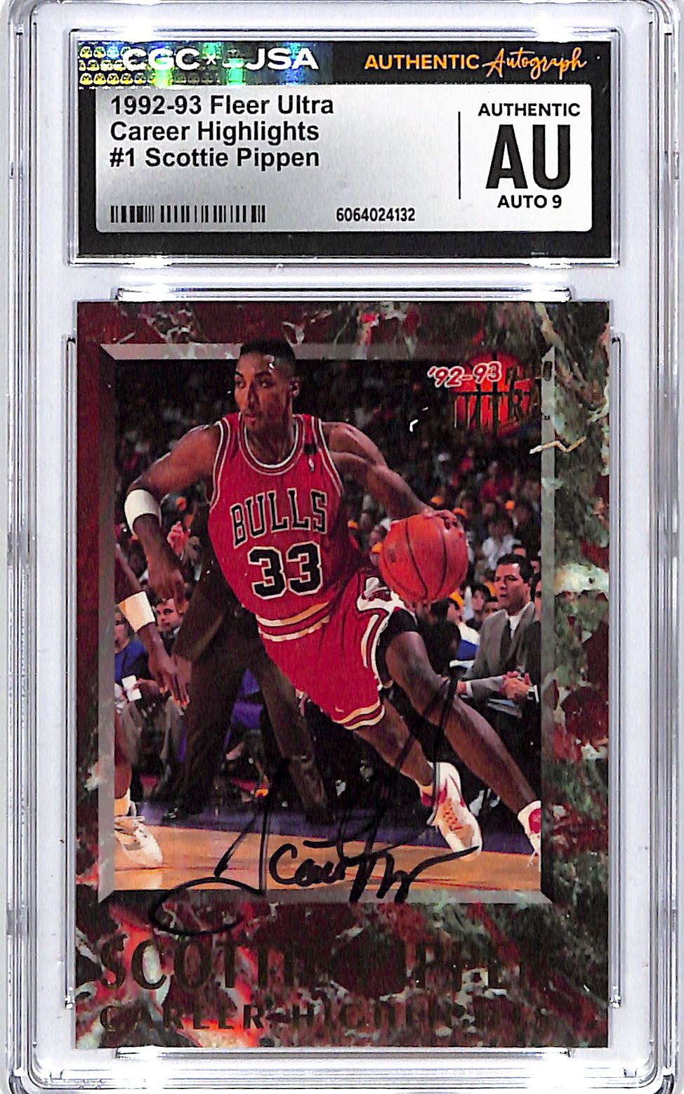1992-93 Fleer Ultra Scottie Pippen Career Highlights Auto Autograph CGC Authentic
