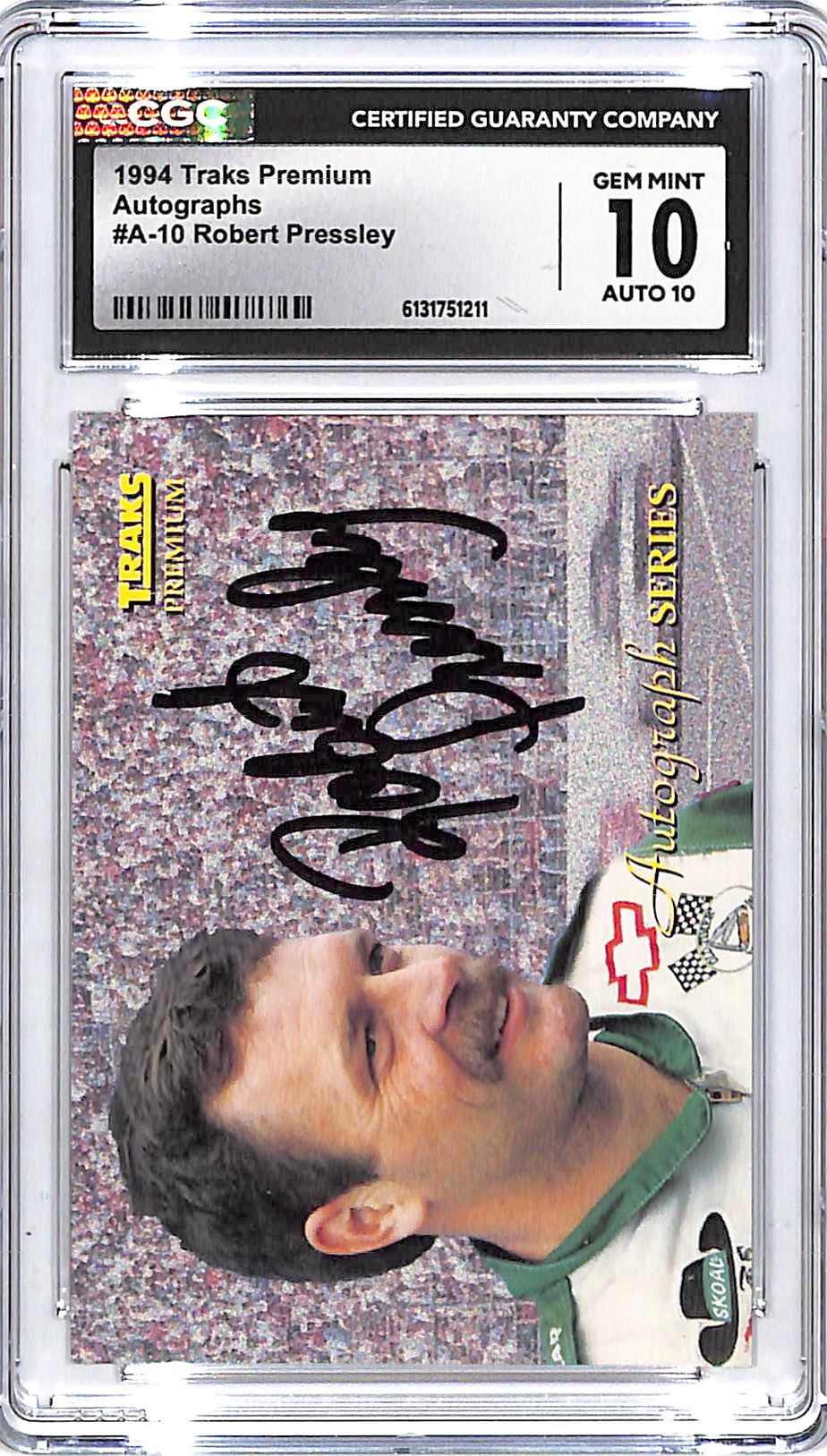 1994 Traks Premium Robert Pressley Auto Autograph CGC 10