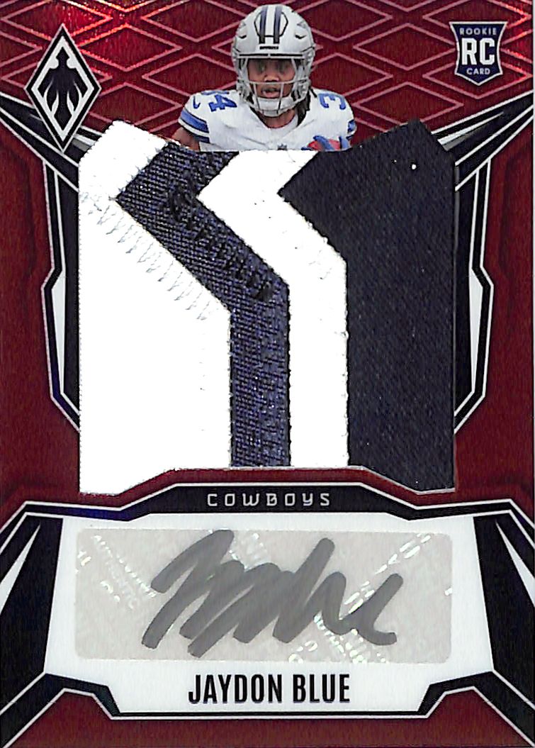 2025 Phoenix Jaydon Blue Auto Autograph Rookie RC Patch Jersey Maroon /99 Cowboys