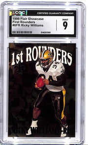 1999 Flair Showcase Ricky Williams First Rounders CGC 9 Saints