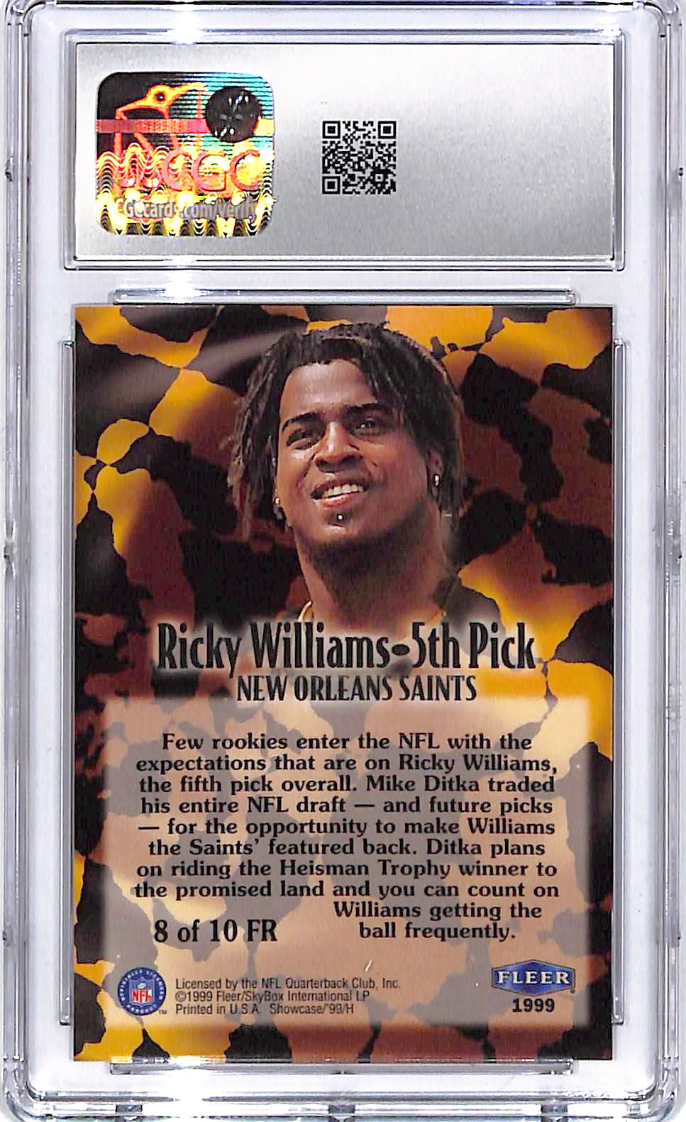 1999 Flair Showcase Ricky Williams First Rounders CGC 9 Saints