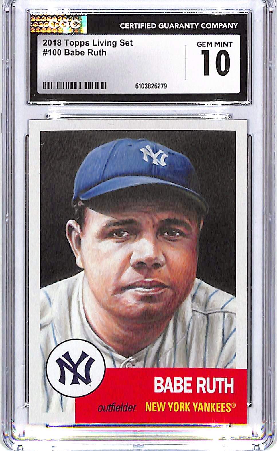 2018 Topps Living Set Babe Ruth #100 CGC 10 Yankees