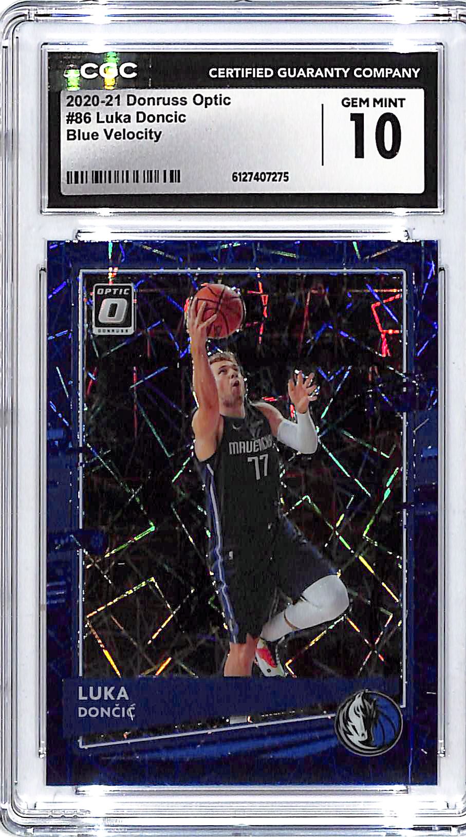 2020-21 Donruss Optic Luka Doncic Blue Velocity #86 CGC 10 Mavericks