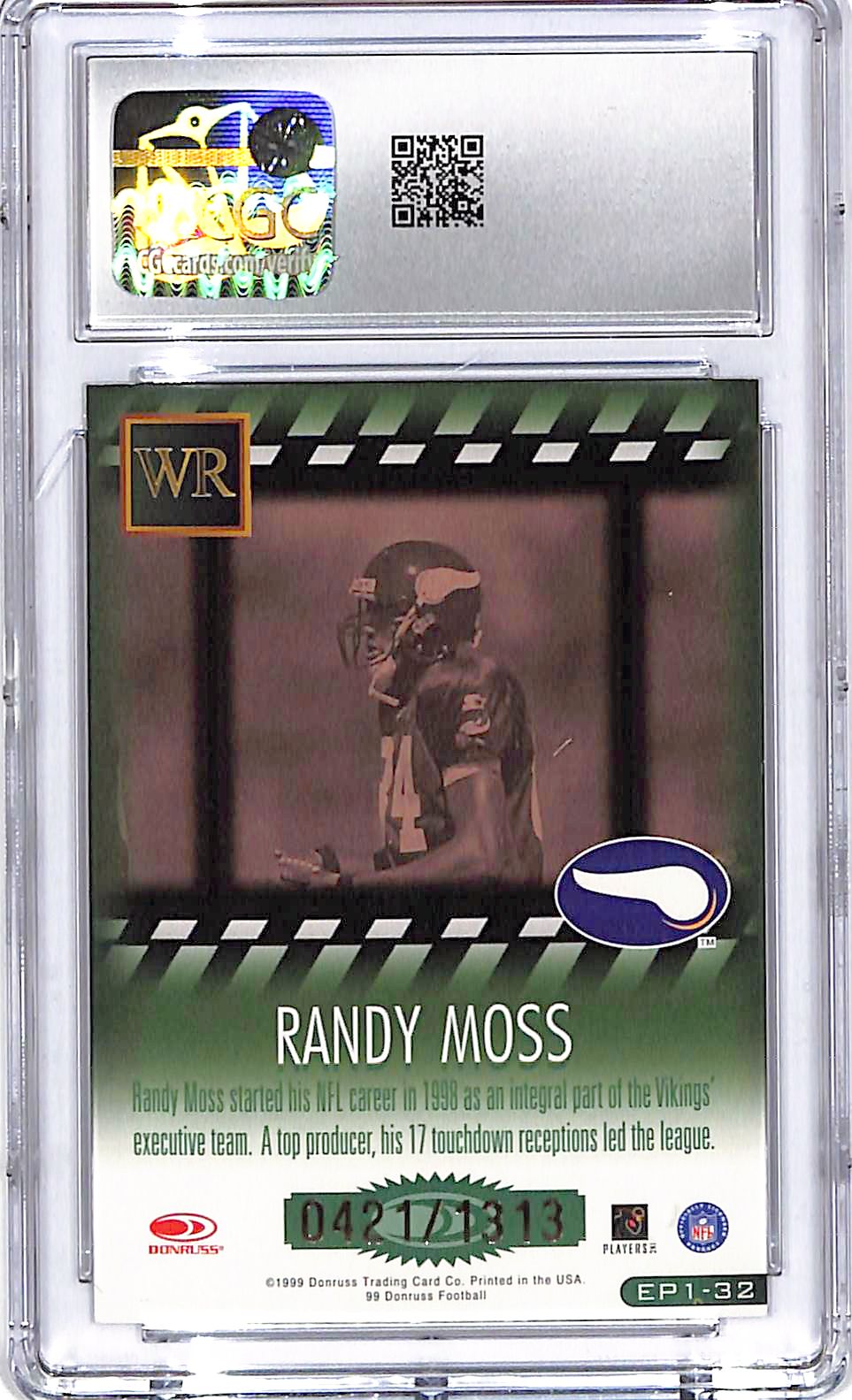 1999 Donruss Randy Moss Executive Producers /1313 CGC 9 Vikings