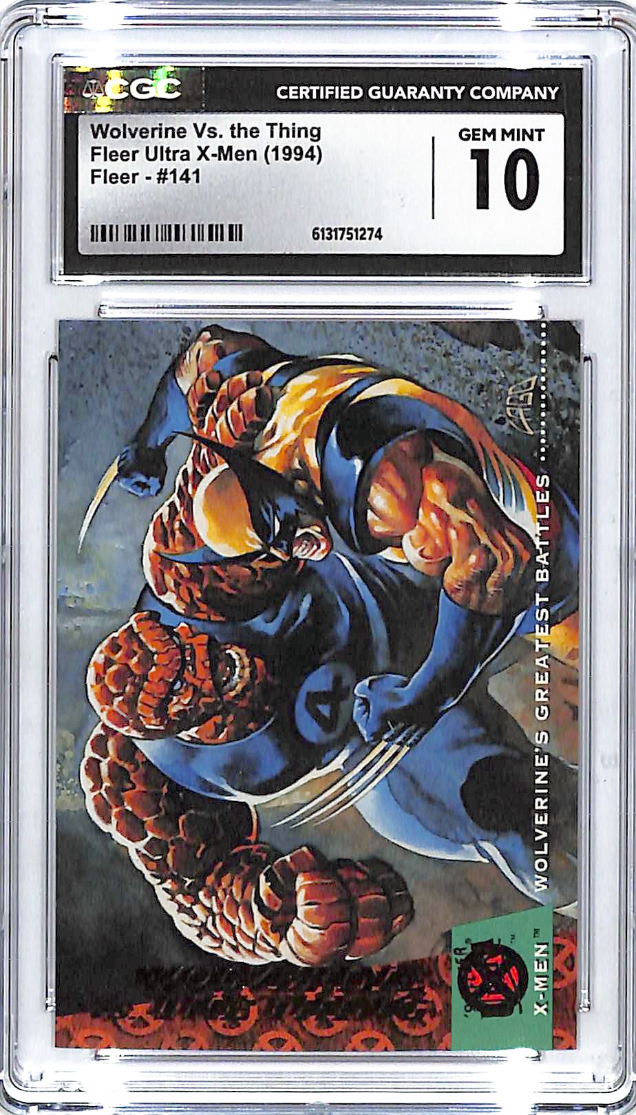 1994 Fleer Ultra X-Men Wolverine vs the Thing #141 CGC 10