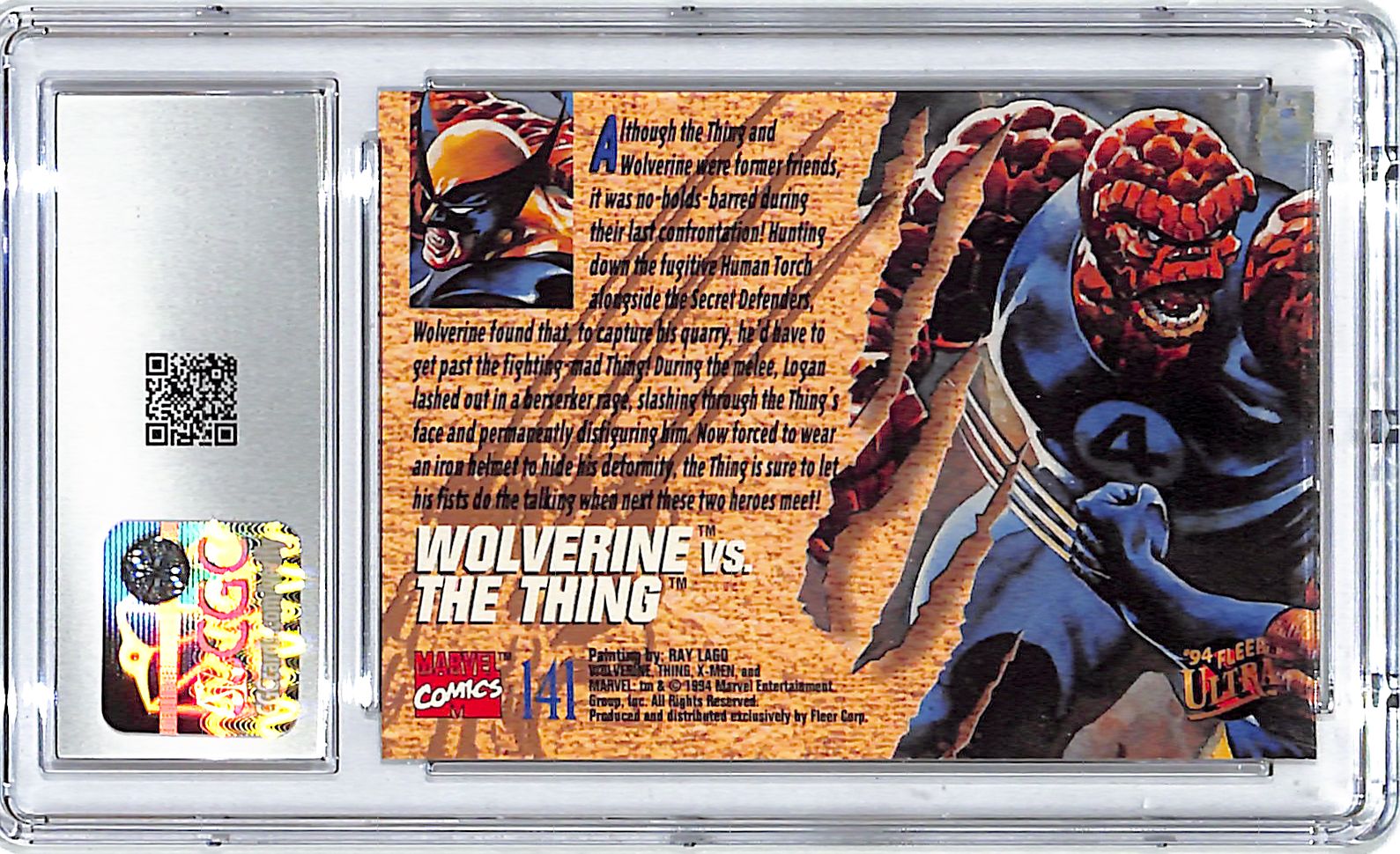 1994 Fleer Ultra X-Men Wolverine vs the Thing #141 CGC 10